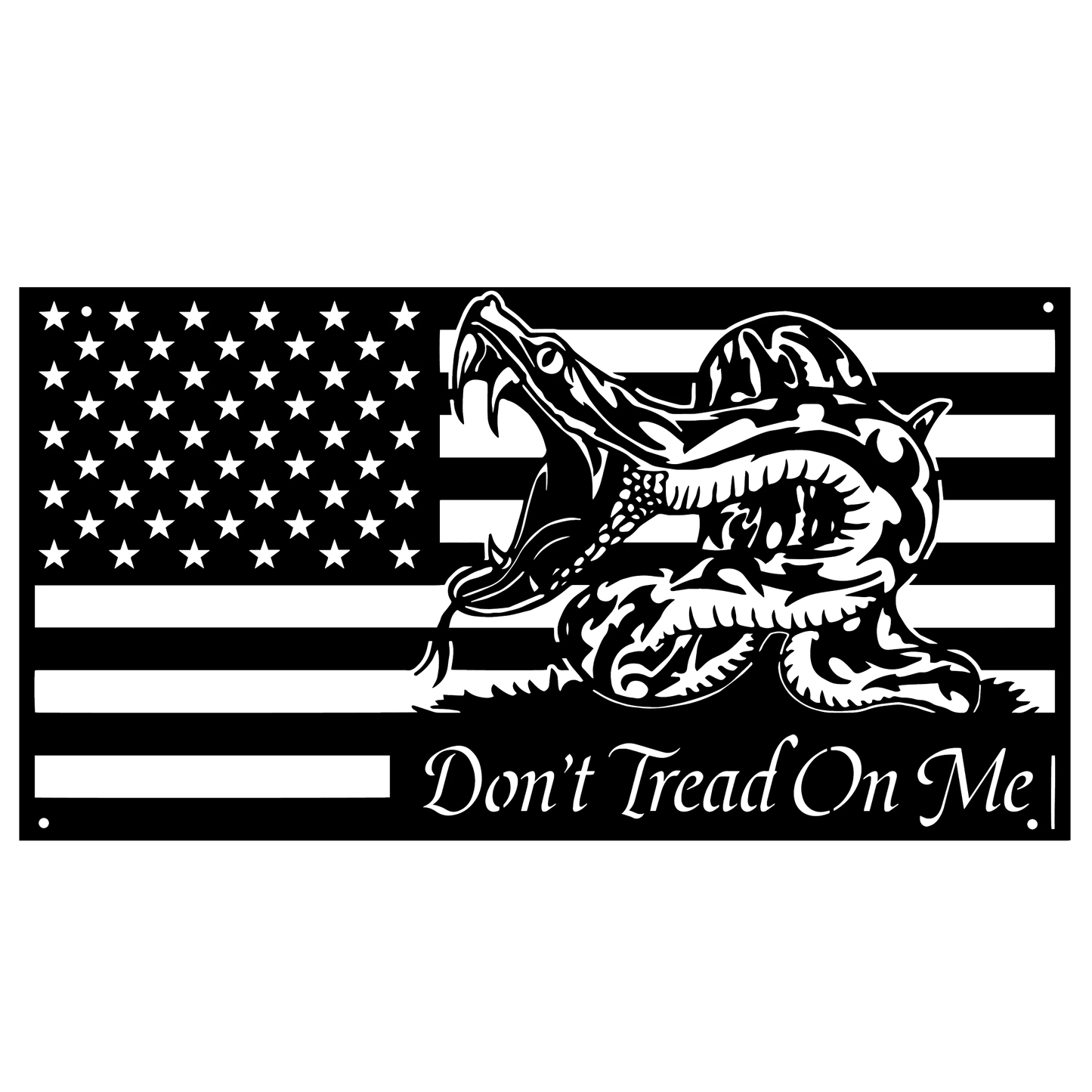 Don't Tread On Me Flag Metal Sign Cutout Cut Metal Sign Wall Metal Art