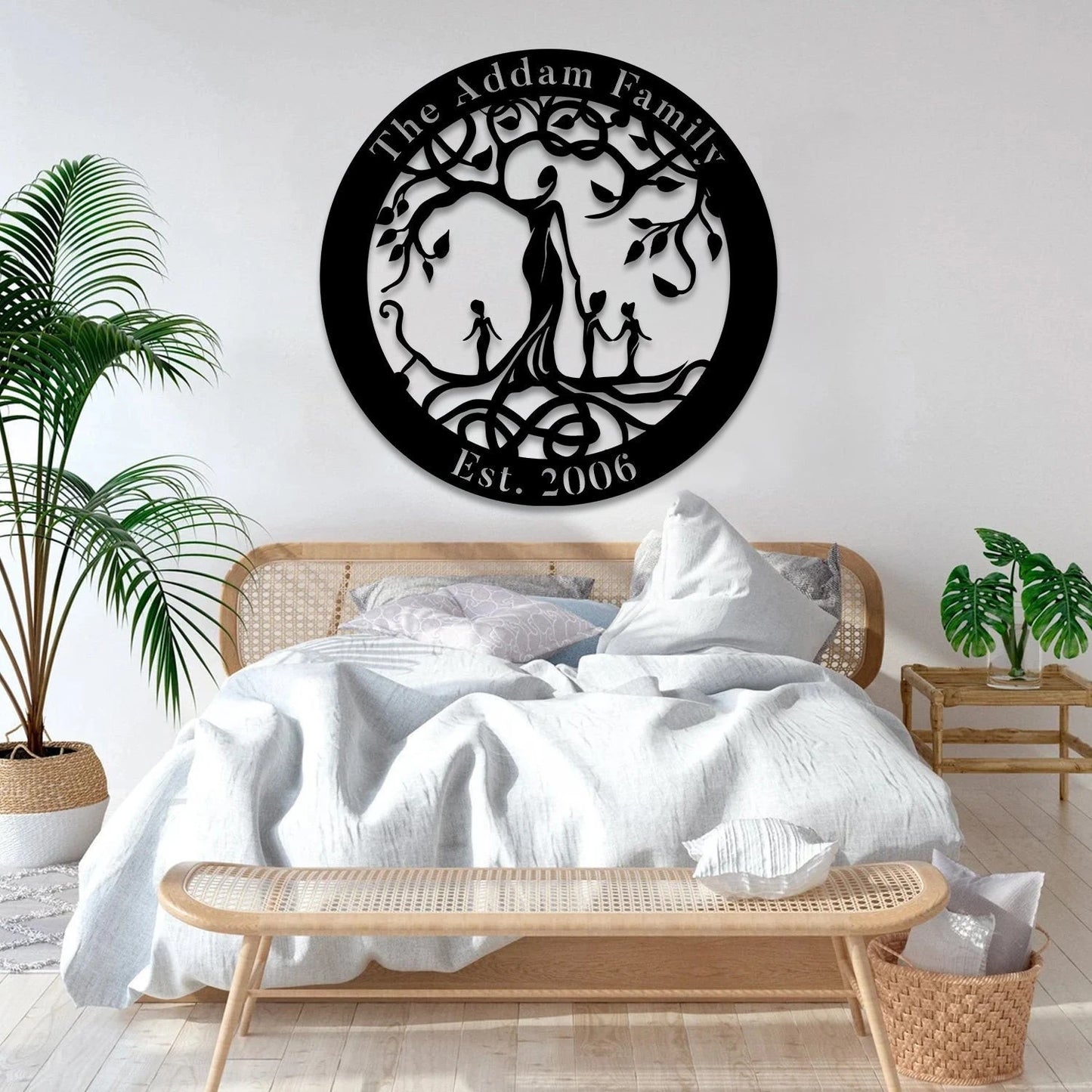 Personalized Any Text Mom And Kids Tree Of Life Metal Art, Gift For Mother Laser Cut Metal Signs Custom Gift Ideas
