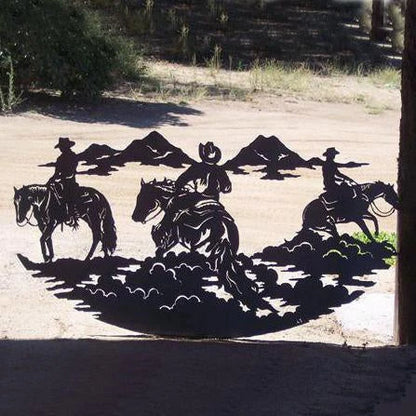 Cowboy And Horse Personalized Horse Metal Sign, Horseshoe Art, Western Decor, Initial Metal Sign, Housewarming Gift, Farmhouse Decor Metal Wall Art, Metal Laser Cut Metal Signs Custom Gift Ideas