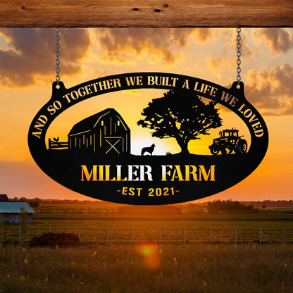 Personalized Metal Farm Sign Barn Dog Rooster Monogram, Metal Laser Cut Metal Signs Custom Gift Ideas