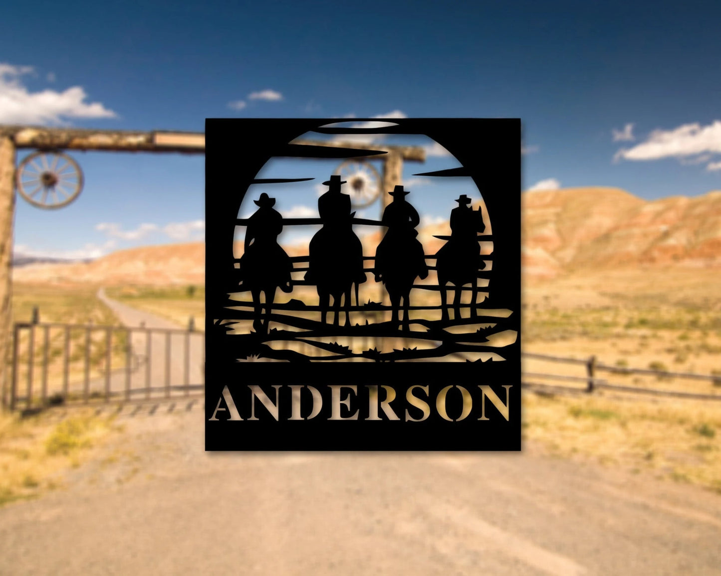 Cowboy Name Sign, Western Name Sign, Ranch Name Sign, Last Name Metal Sign, Personalized Family Name Metal Sign, Metal Monogram Sign, Laser Cut Metal Signs Custom Gift Ideas