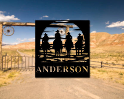 Cowboy Name Sign, Western Name Sign, Ranch Name Sign, Last Name Metal Sign, Personalized Family Name Metal Sign, Metal Monogram Sign, Laser Cut Metal Signs Custom Gift Ideas