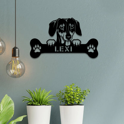 Personalized Dog Metal Sign, Custom Pet Housewarming Metal Art Wall Decor, Metal Laser Cut Metal Signs Custom Gift Ideas