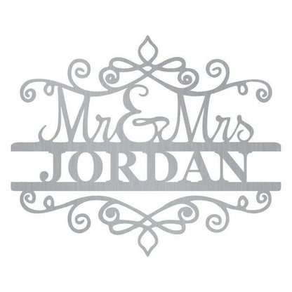 Mr &amp; Mrs Spiral Monogram Customized Metal Signs, Custom Metal Sign, Custom Signs, Metal Sign, Metal Laser Cut Metal Signs Custom Gift Ideas