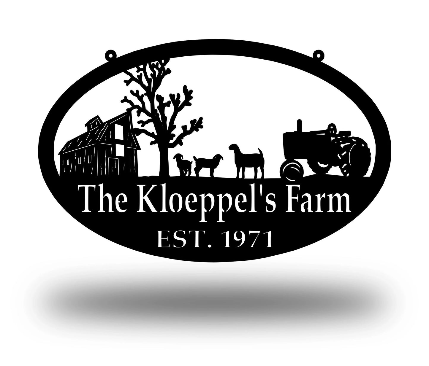 Metal Farm Sign , Goats And Tractor Personalized Family Name Metal Sign Housewarming Gift Wedding Gift Personalized Gift Laser Cut Metal Signs Custom Gift Ideas