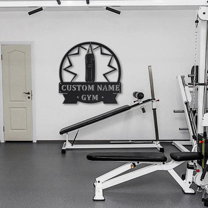 Personalized Gym Punching Bag Monogram Metal Sign Art, Custom Gym Punching Bag Metal Sign, Hobbie Gifts, Sport Gift, Birthday Gift, Laser Cut Metal Signs Custom Gift Ideas