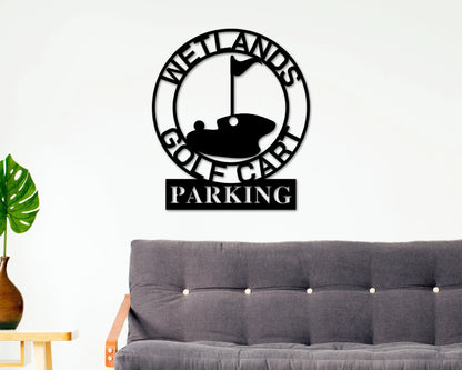 Golf Metal Sign, Personalized Golf Sign, Gold Cart Parking, Metal Wall Art, Metal Sign, Custom Golf Sign, Gift For Him, Golf Gifts 19th Hole Laser Cut Metal Signs Custom Gift Ideas