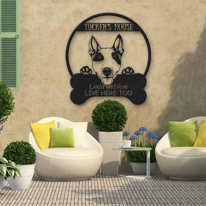 Bull Terrier Dog Lovers Funny Personalized Metal House Sign Cut Metal Sign Laser Cut Metal Signs Custom Gift Ideas