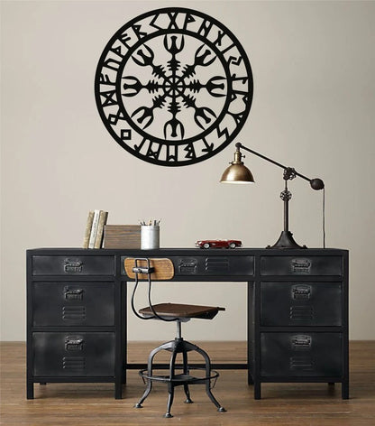 Metal Wall Decor, Metal Viking Decor, Nordic Mythology Vegvisir Runes And Symbols, Nordic Art, Home Living Room Decoration, Wall Hangings Laser Cut Metal Signs Custom Gift Ideas