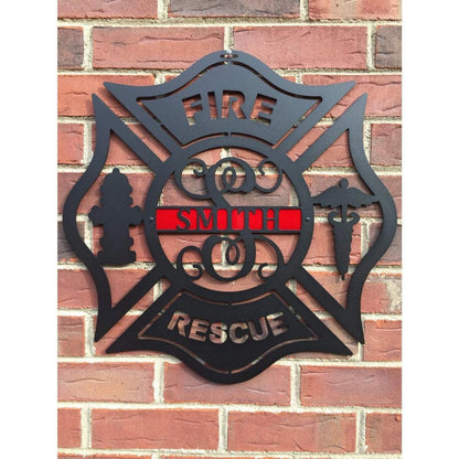 Firefighter Metal Maltese Cross Sign, Cut Metal Sign, Metal Wall Art, Metal House Sign Laser Cut Metal Signs Custom Gift Ideas