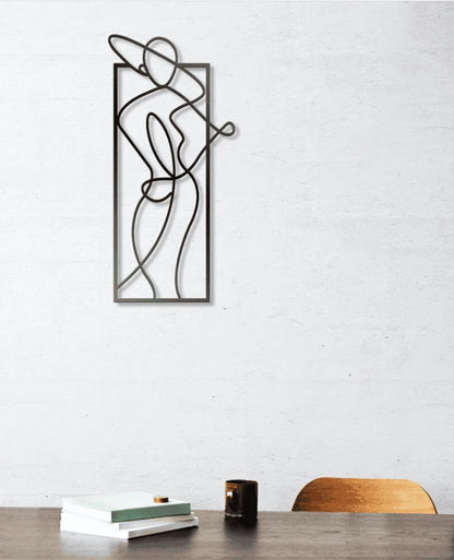 Woman Body Minimalist Line Art Metal House Sign