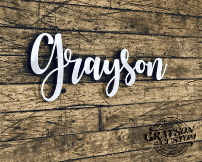 Personalized Name Script Metal Sign, Custom Metal Sign, Wedding, Anniversary, Housewarming Gift, Rustic Farmhouse Decor, Custom Word Art Laser Cut Metal Signs Custom Gift Ideas