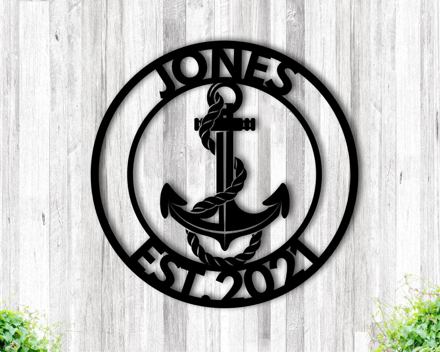 Metal Family Name Sign, Personalized Anchor Sign, Front Porch Last Name Sign, Anchor Name Sign, Anchor Sign Metal, Anchor Wall Decor Laser Cut Metal Signs Custom Gift Ideas
