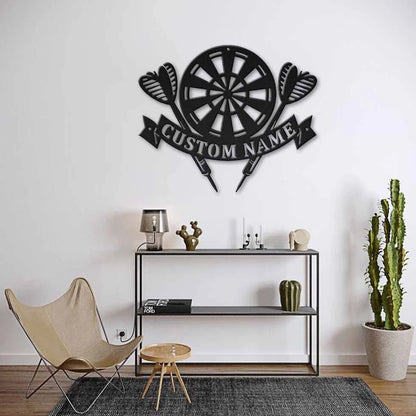 Personalized Darts Sport Monogram Metal Sign Art, Custom Darts Sport Metal Sign, Hobbie Gifts, Sport Gift, Birthday Gift Laser Cut Metal Signs Custom Gift Ideas