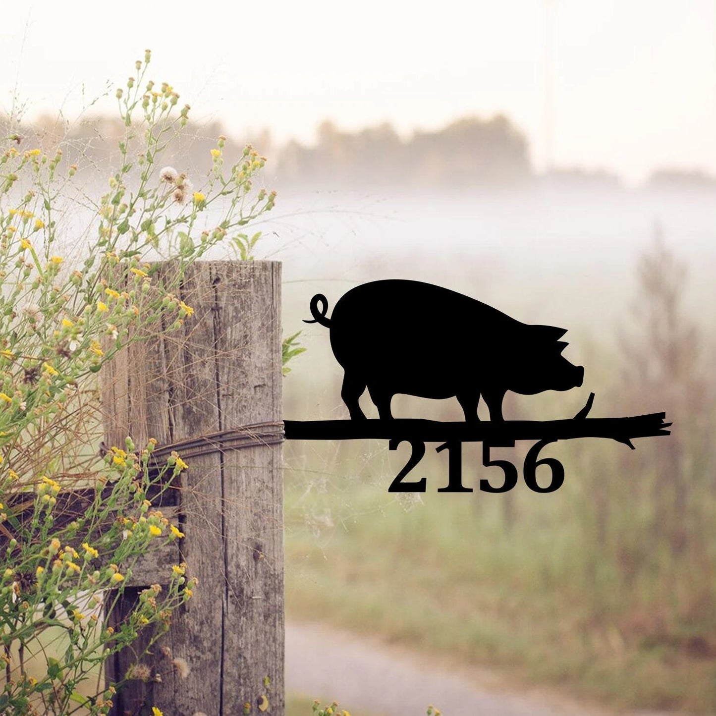 Customized Funny Pig Metal Tree Stake, Custom Ranch, Farm Laser Cut Metal Signs Custom Gift Ideas