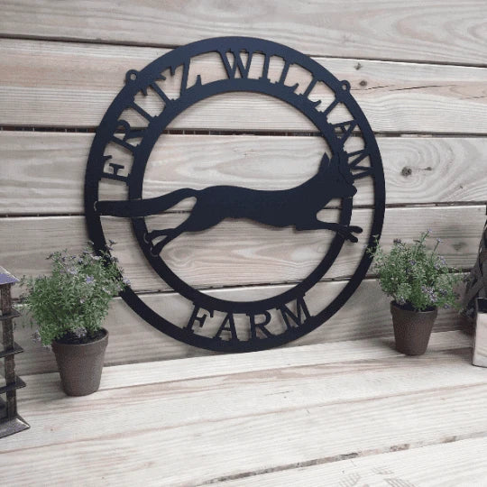 Fox Metal Custom Ranch Sign, Cut Metal Sign, Metal Wall Art, Metal House Sign Laser Cut Metal Signs Custom Gift Ideas
