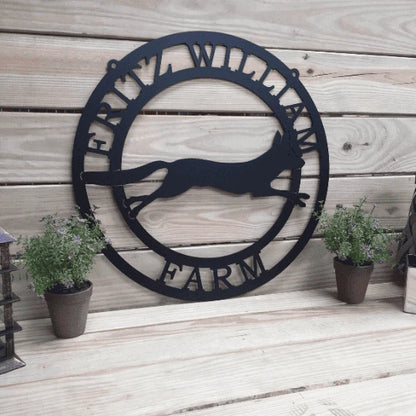 Fox Metal Custom Ranch Sign, Cut Metal Sign, Metal Wall Art, Metal House Sign Laser Cut Metal Signs Custom Gift Ideas