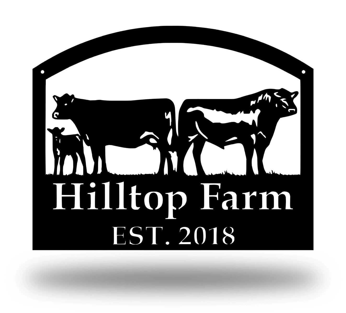 Metal Farm Sign , Cows And Bull Personalized Family Name Metal Sign Wedding Gift Personalized Gift Metal Wall Art Laser Cut Metal Signs Custom Gift Ideas