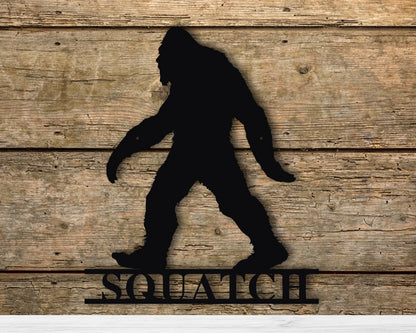 Bigfoot Personalized Metal Sign, Personalized Sasquatch Metal Sign, Custom Name Sasquatch Sign, Custom Bigfoot Sign Laser Cut Metal Signs Custom Gift Ideas