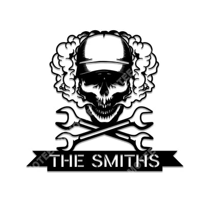 Custom Skull Garage Metal Decor, Plaque, Father's Day Gift, Metal Laser Cut Metal Signs Custom Gift Ideas