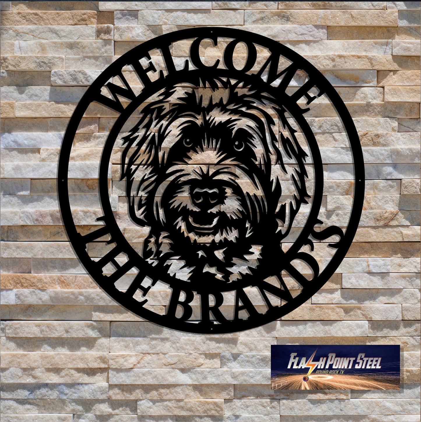 Labradoodle Dog Sign, Welcome Sign Dog, Entrance Sign, Wall Decor, Plasma Cut Steel Sign, Custom Sign, Welcome Sign, Personalized Laser Cut Metal Signs Custom Gift Ideas