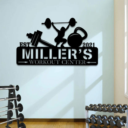 Personalized Women Metal Gym Sign, Fitness, Cross Fit Club Wall Decor, Wedding, Anniversary Art Gift, Metal Laser Cut Metal Signs Custom Gift Ideas