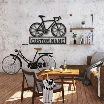 Personalized Bicycle Sport Monogram Metal Sign Art, Custom Bicycle Sport Metal Sign, Hobbie Gifts, Sport Gift, Birthday Gift Laser Cut Metal Signs Custom Gift Ideas