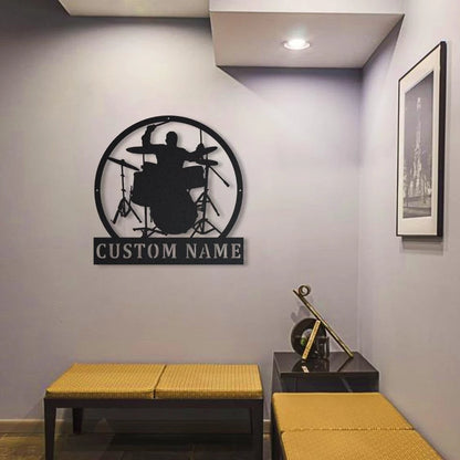 Personalized Drummer Male Metal Sign Art, Custom Drummer Male Metal Sign, Drummer Gifts For Men, Drummer Male Gift, Music Gift, Laser Cut Metal Signs Custom Gift Ideas
