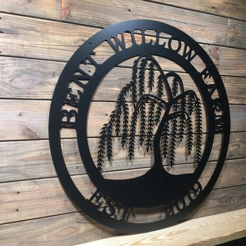 Weeping Willow Tree Of Life Wall Art, Metal Wall Decor Custom Metal Sign 9th Anniversary Gift, Christmas Gift Laser Cut Metal Signs Custom Gift Ideas