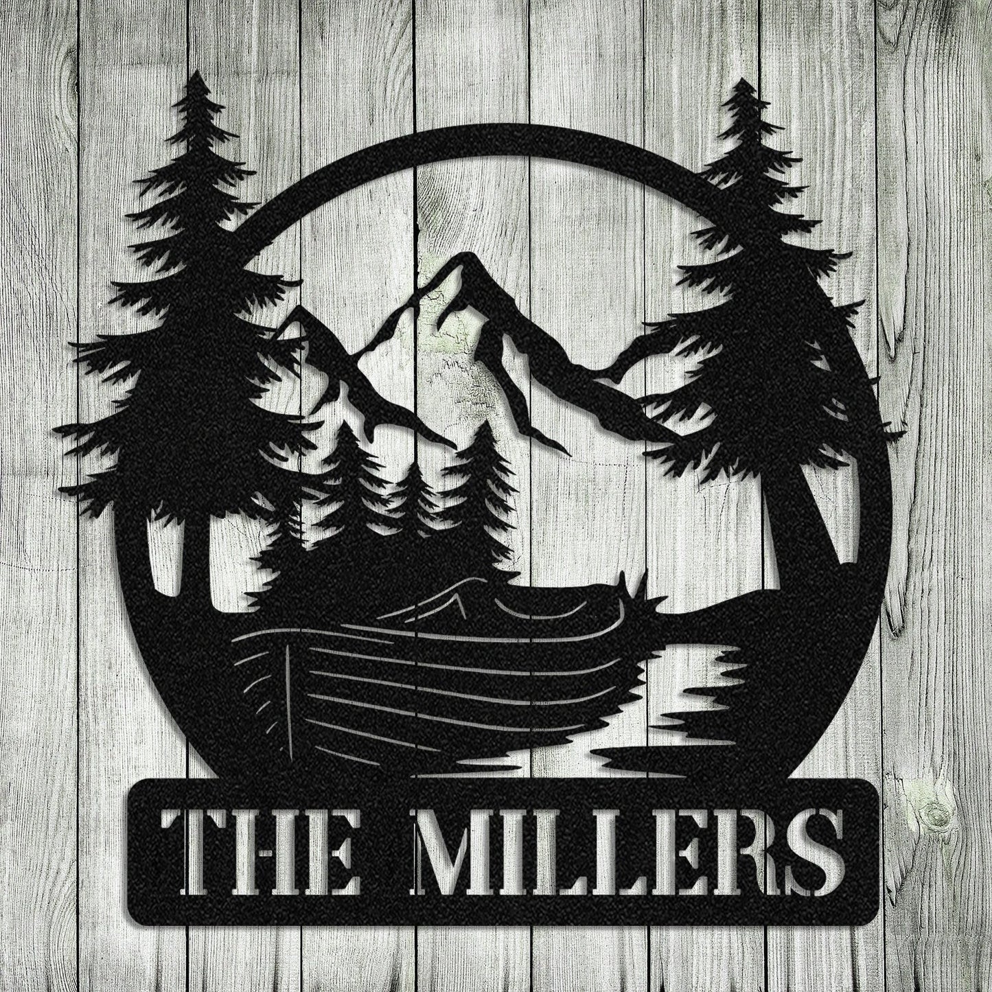Fishing Boat Metal Sign Monogram, Custom Outdoor House, Cabin, Wall Decor, Wedding Art Gift For Fisherman, Metal Laser Cut Metal Signs Custom Gift Ideas