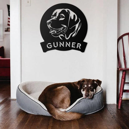 The Labrador Monogram, Cut Metal Sign, Metal Wall Art, Metal House Sign Laser Cut Metal Signs Custom Gift Ideas