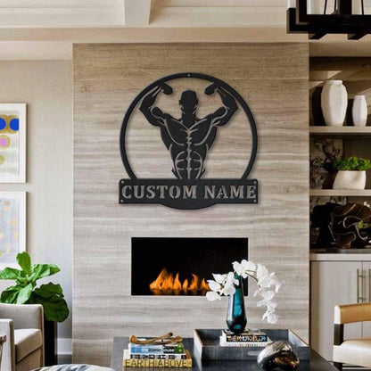 Personalized Bodybuilding Monogram Metal Sign Art, Custom Bodybuilding Metal Sign, Hobbie Gifts, Sport Gift, Birthday Gift Laser Cut Metal Signs Custom Gift Ideas