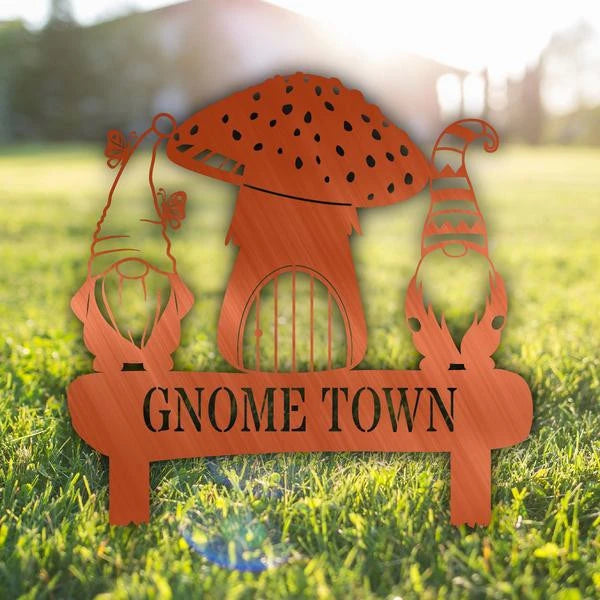 Gnome Monogram Customized Metal Signs, Custom Metal Sign, Custom Signs, Metal Sign Laser Cut Metal Signs Custom Gift Ideas