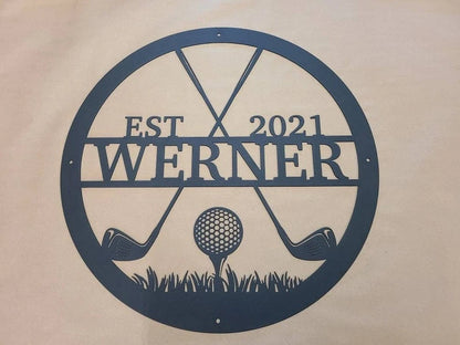 Personalized Golf Sign, Personalized Golf Metal Sign, Golf Decor, Golf Wall Art, Metal Golf Sign, Last Name Sign, Family Name Sign Laser Cut Metal Signs Custom Gift Ideas