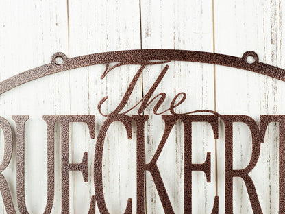 Custom Family Last Name Metal Sign, Metal Wall Art, Outdoor Sign, Custom Name Sign, Custom Sign, Personalized Sign, Oval, Laser Cut Metal Signs Custom Gift Ideas
