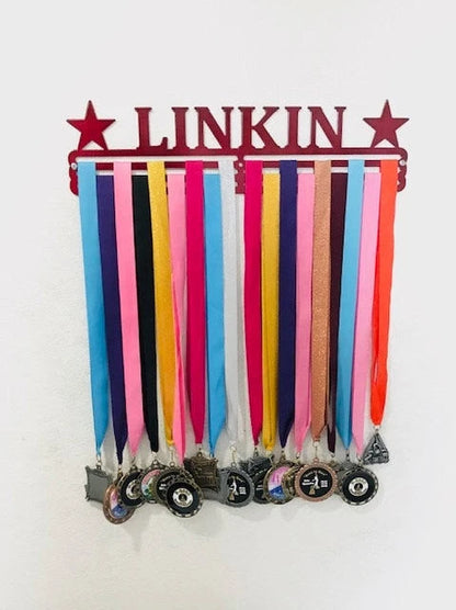 Gymnastics Custom Name Design Medal Hanger Holder Display Rack 3 Rung, Cut Metal Sign, Metal Wall Art, Laser Cut Metal Signs Custom Gift Ideas