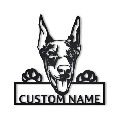 Doberman Personalized Metal Wall Decor, Cut Metal Sign, Metal Wall Art, Metal House Sign Laser Cut Metal Signs Custom Gift Ideas