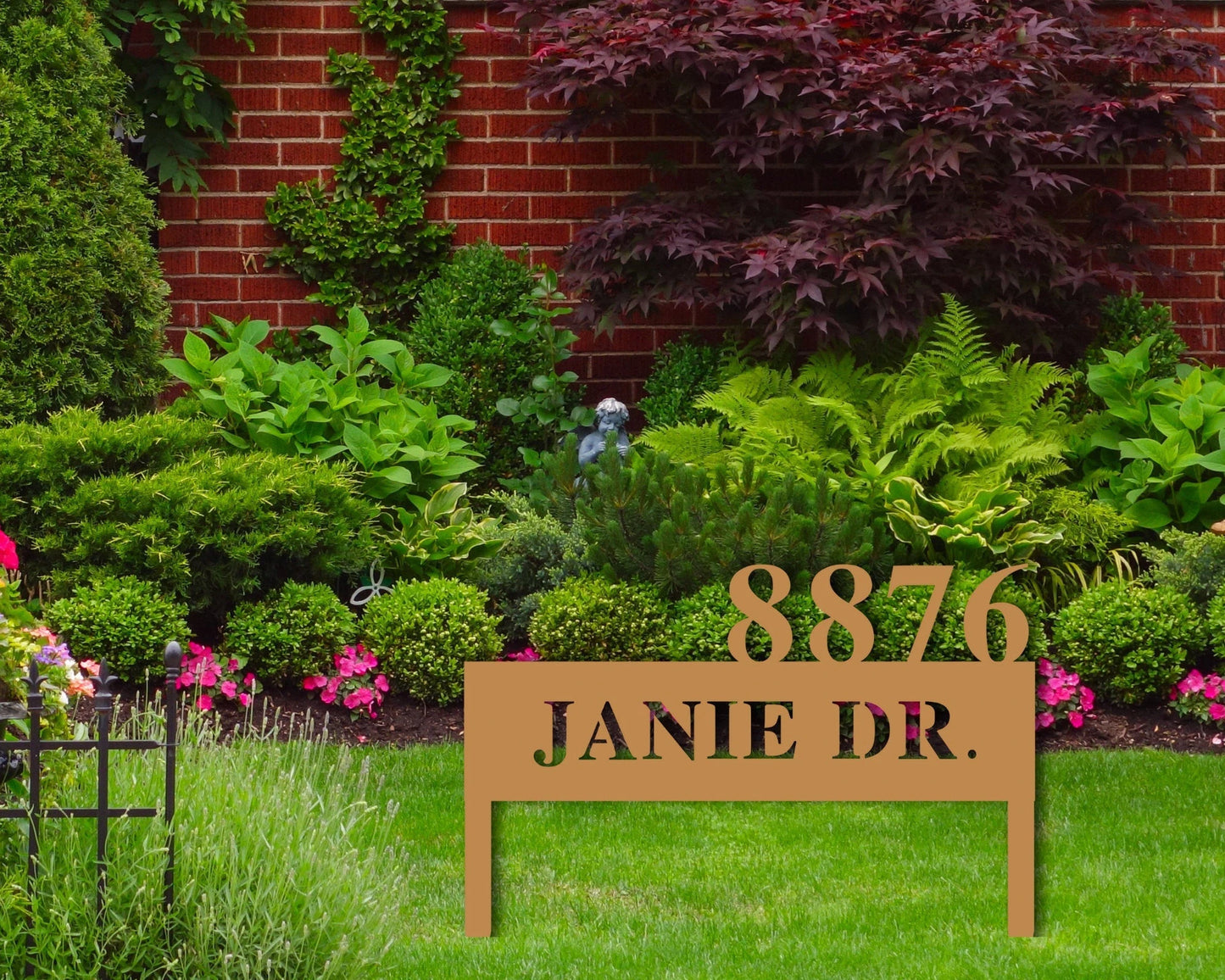 Personalized Metal Address Sign With Stakes Yard Sign With Name Custom Name Address Sign For Yard Name Sign With Stakes For Yard
