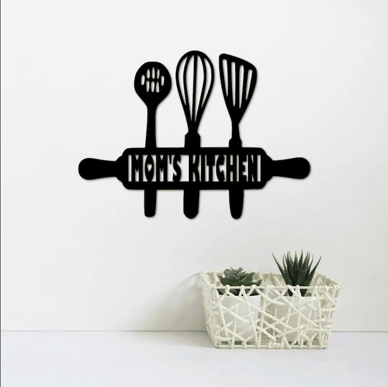 Kitchen rolling pin personalized name Metal House Sign Laser Cut Metal Signs Custom Gift Ideas