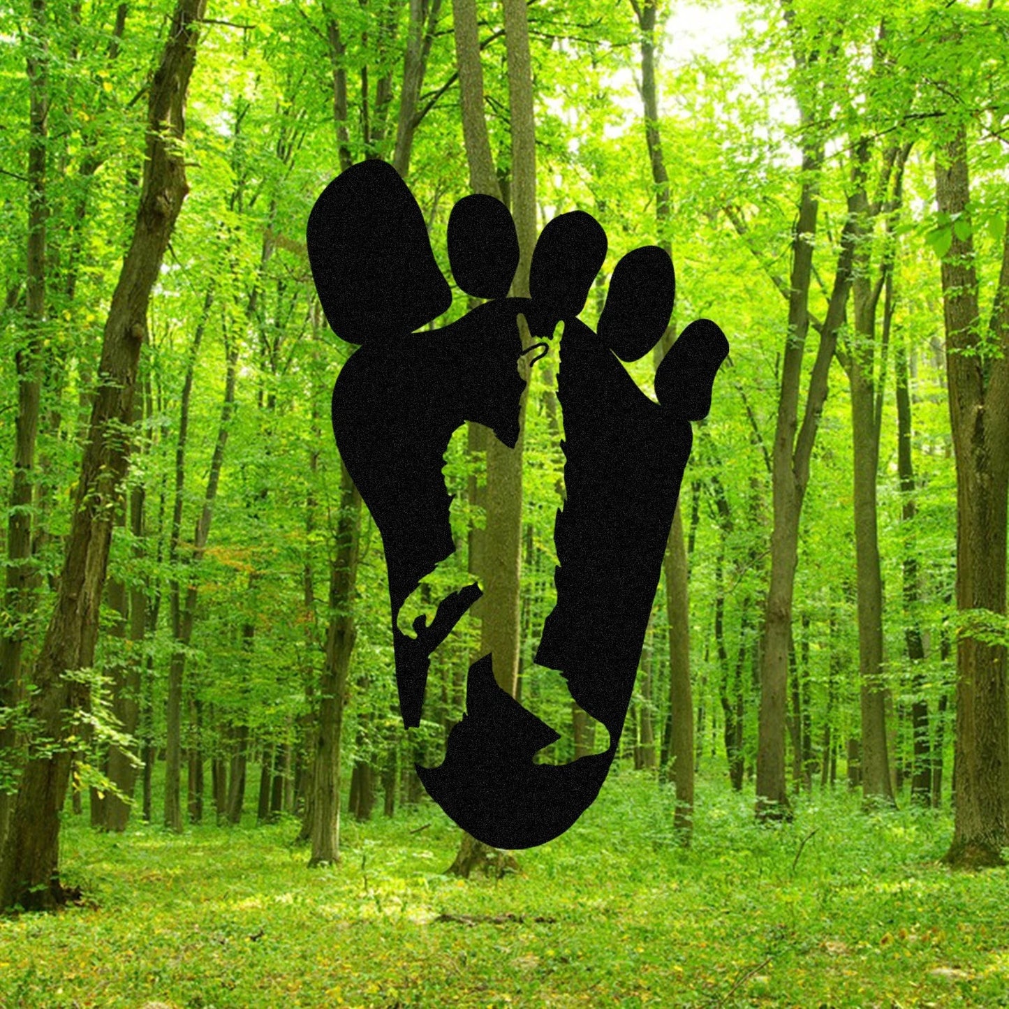 Bigfoot Footprint Metal Sign Monogram, Father's Day Gift Laser Cut Metal Signs Custom Gift Ideas