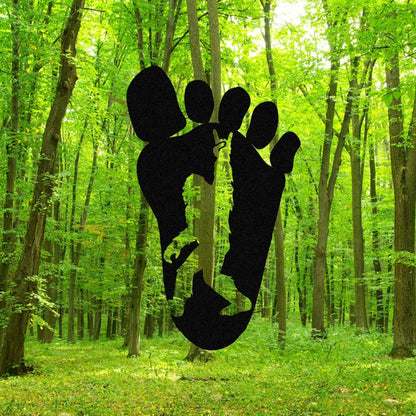 Bigfoot Footprint Metal Sign Monogram, Father's Day Gift Laser Cut Metal Signs Custom Gift Ideas