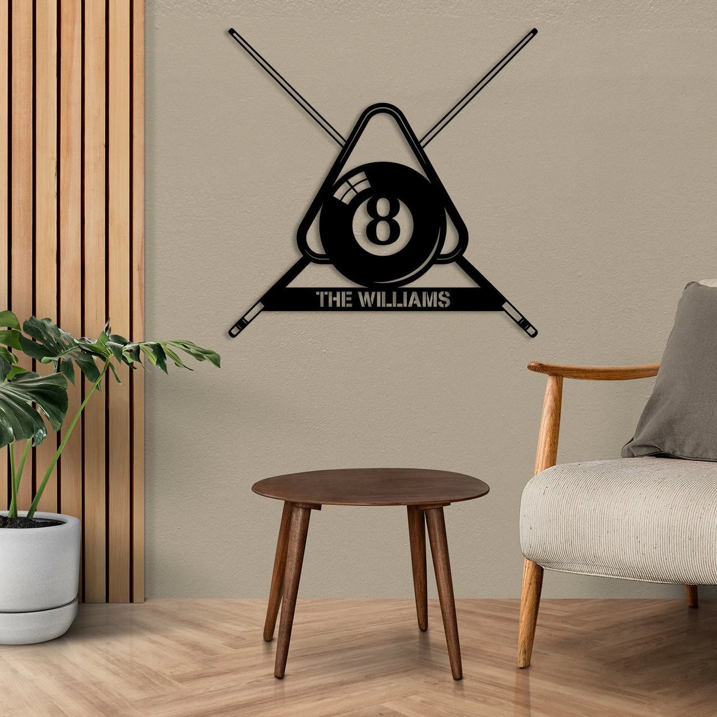 Custom Name Billards Room Metal Sign, Steel Wall Hanger Laser Cut Metal Signs Custom Gift Ideas