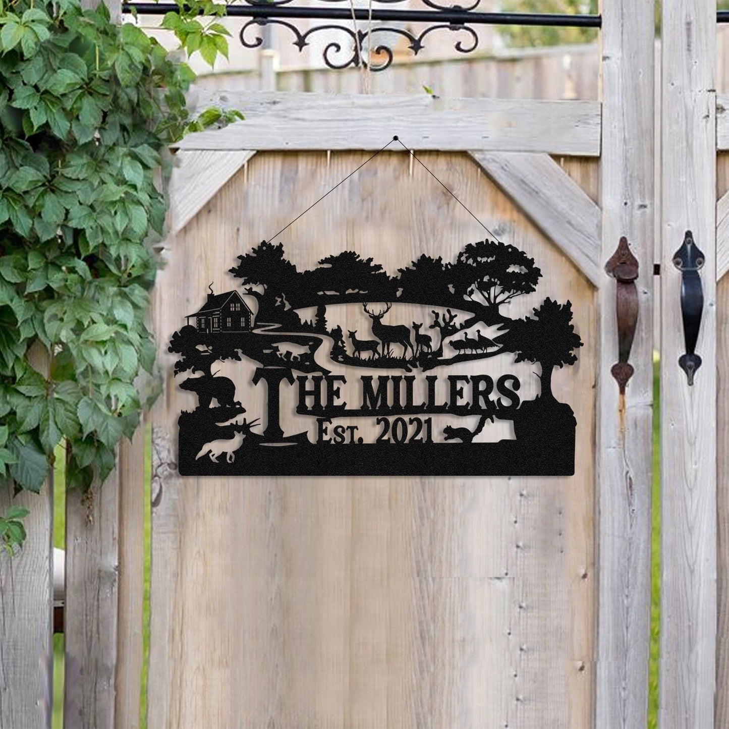 Turkey Bear Deer Hunting Hunter Metal Sign Monogram, Custom Outdoor Farm, Cabin, Lodge, Camp, Wall Decor, Metal Laser Cut Metal Signs Custom Gift Ideas