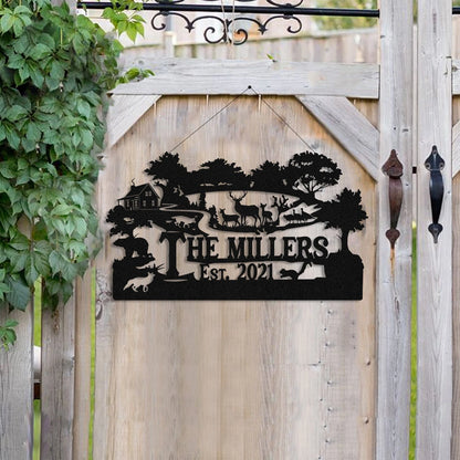 Turkey Bear Deer Hunting Hunter Metal Sign Monogram, Custom Outdoor Farm, Cabin, Lodge, Camp, Wall Decor, Metal Laser Cut Metal Signs Custom Gift Ideas