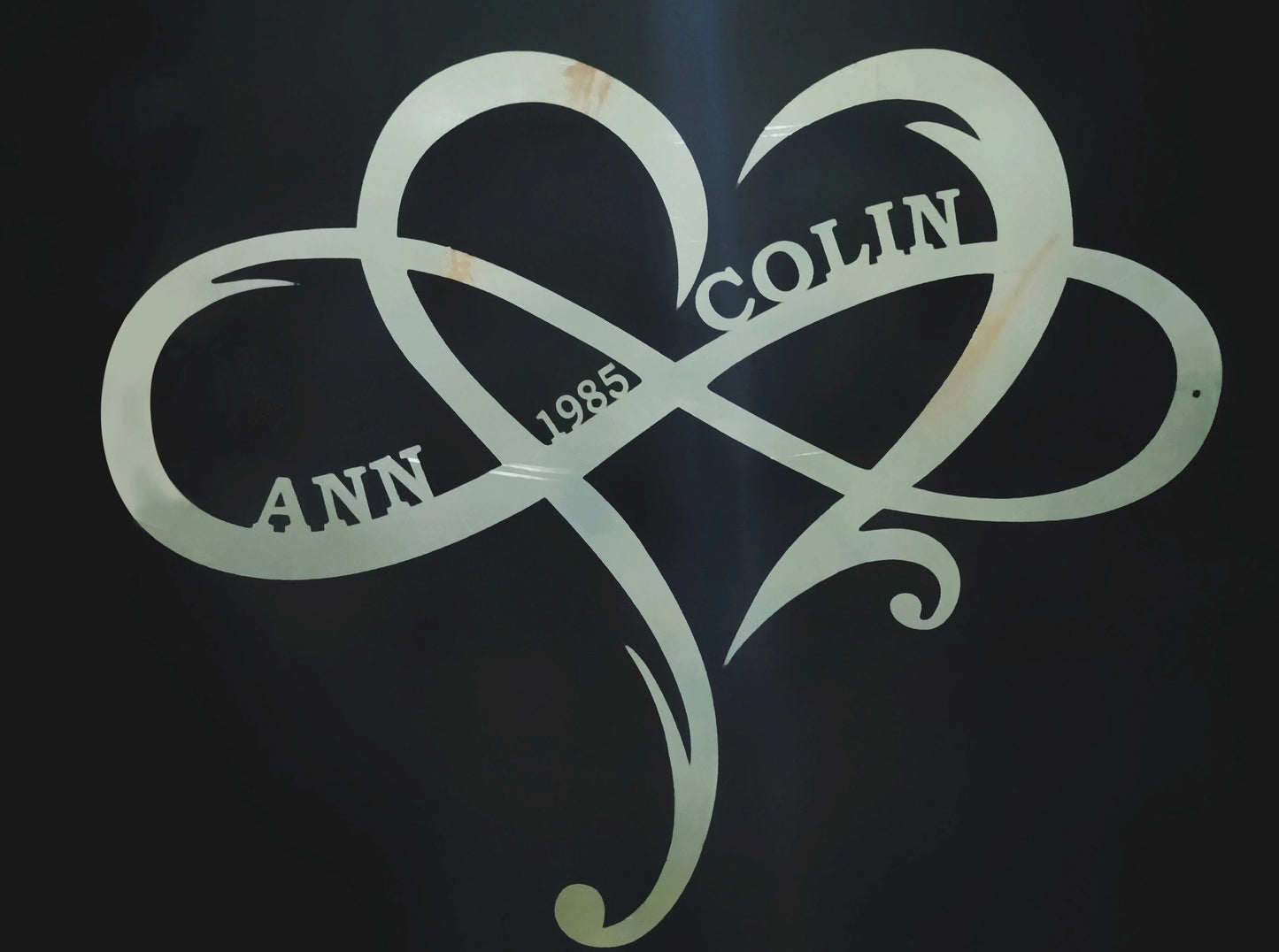 Infinite Heart Metal Sign For Couple, Love Established Sign Door Hanger, Personalized Infinity Symbol, Custom Heart Name,wedding Date Sign Laser Cut Metal Signs Custom Gift Ideas