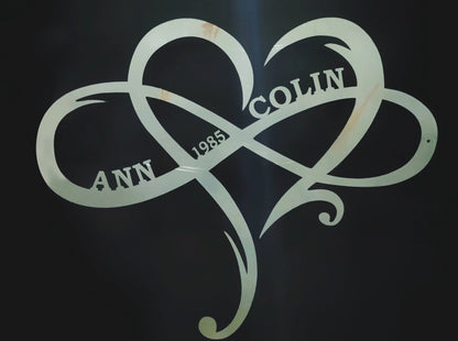 Infinite Heart Metal Sign For Couple, Love Established Sign Door Hanger, Personalized Infinity Symbol, Custom Heart Name,wedding Date Sign Laser Cut Metal Signs Custom Gift Ideas