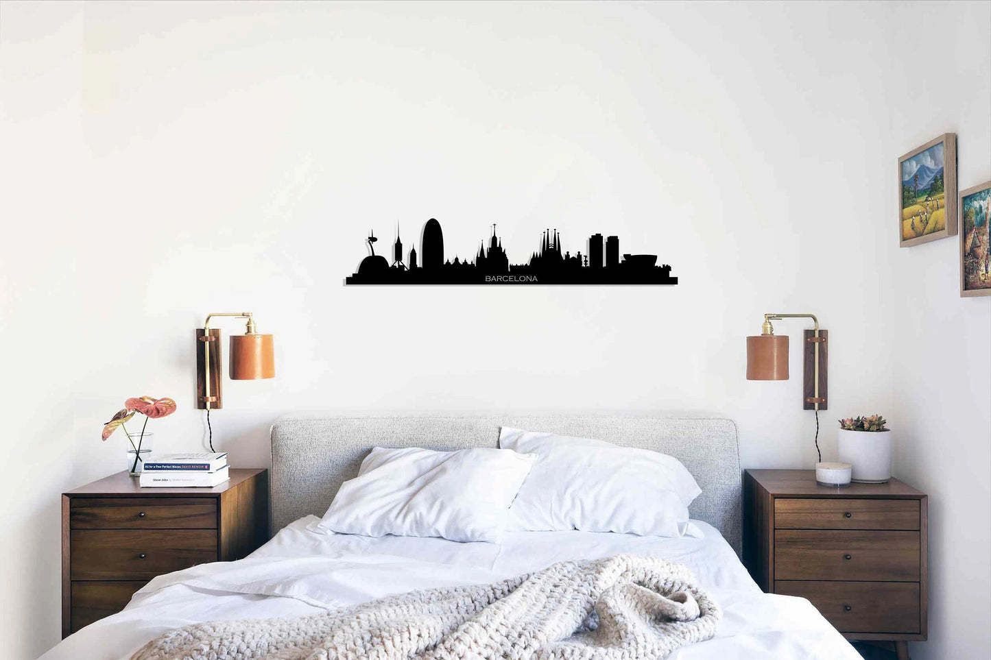 Barcelona City Silhouette Metal Wall Art, Barcelona Skyline Metal Wall Decor, Housewarming Gift, Living Room Decoration, Wall Hangings,, Metal Laser Cut Metal Signs Custom Gift Ideas