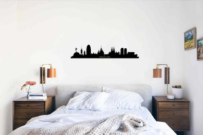 Barcelona City Silhouette Metal Wall Art, Barcelona Skyline Metal Wall Decor, Housewarming Gift, Living Room Decoration, Wall Hangings,, Metal Laser Cut Metal Signs Custom Gift Ideas