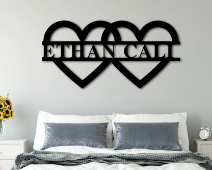 Hearts Metal Sign, Metal Wall Art, Gift For Couples, Valentine's Day Gift, Gift For Her, Personalized Valentine's Day Gift, Anniversary Gift Laser Cut Metal Signs Custom Gift Ideas