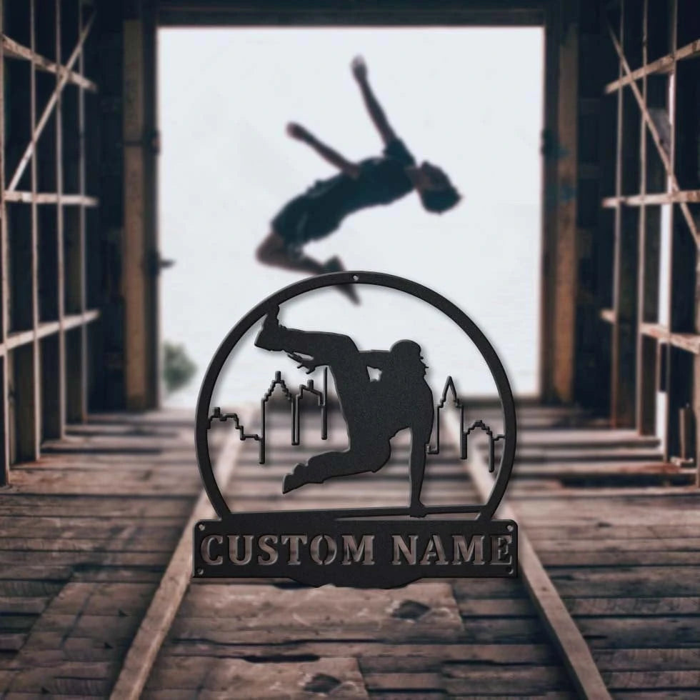 Personalized Parkour Monogram Metal Sign Art, Custom Parkour Metal Sign, Hobbie Gifts, Sport Gift, Birthday Gift, Laser Cut Metal Signs Custom Gift Ideas